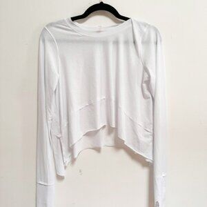 Free People FP Movement Tempo Long Sleeve Tee, White, Size Small